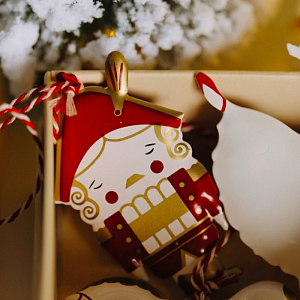 Набор елочных игрушек LUKNO "Щелкунчик", 3 шт, красно-золотой